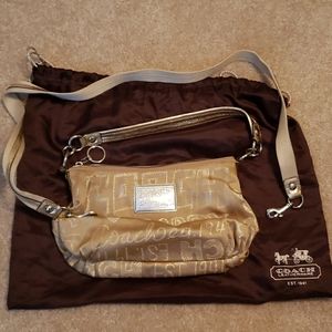 Coach Poppy gold mini purse